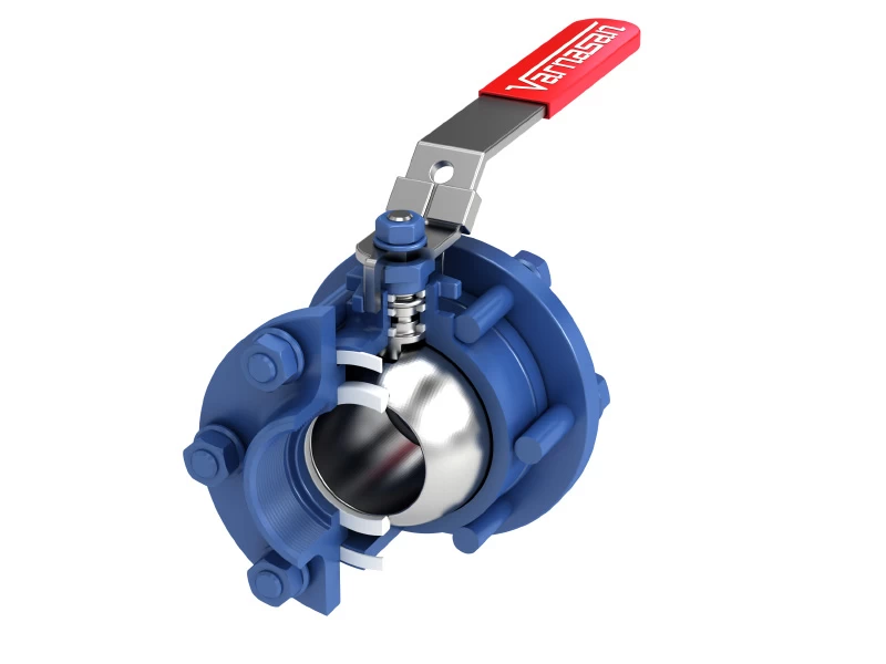 VM Series 3 Pieces Threaded Carbon Steel Ball Valve