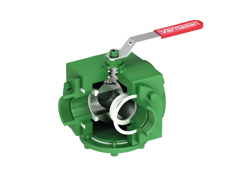 Threaded T Type 3 Way Carbon Steel Ball Valve