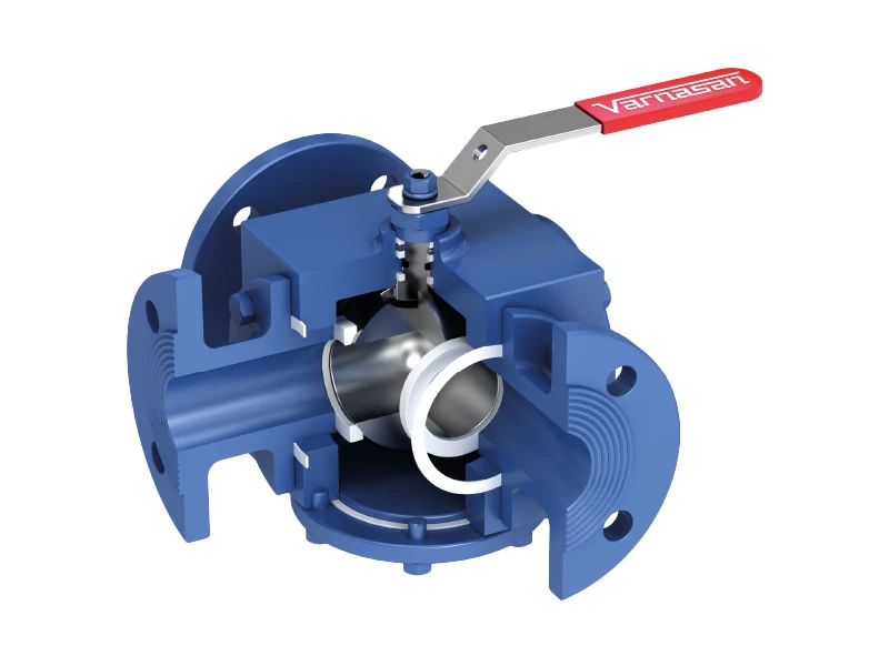 Flanged T Type 3 Way Carbon Steel Ball Valve