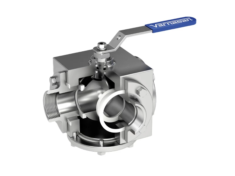 Threaded T Type3 Way Stainless  Steel Ball Valve