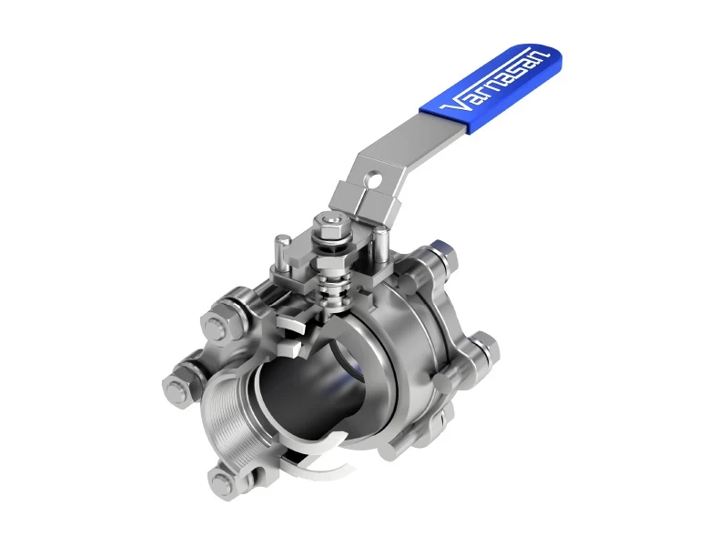 VM Series 3 Pieces Threaded Stainless Steel Ball Valve gallery image 1