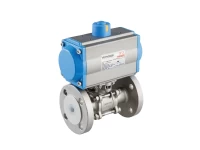 Pneumatic Actuated 3 Pieces Flanged Stainless Steel Ball Valve gallery image 1